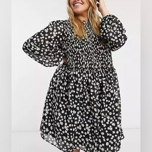 Asos curve shirred daisy bb doll dress